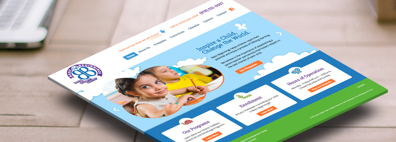 colorful school website design